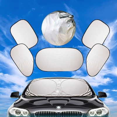 Silver-coated six-piece set 6 sun Sun shade