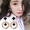 Fashionable swan, earrings, silver needle from pearl, Korean style, silver 925 sample, with snowflakes, wholesale