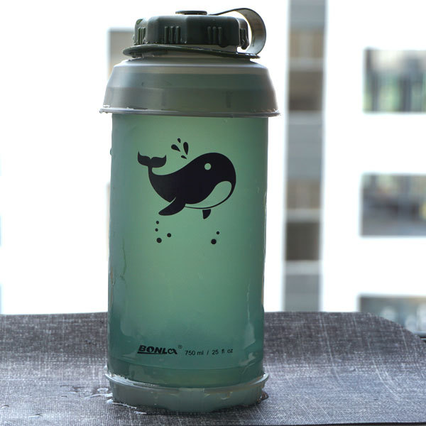 750ml 큰 입 카키 TPU 접이식 주전자