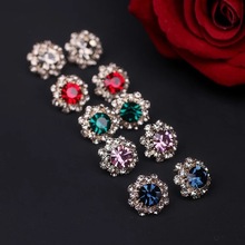 韩版时尚水晶s925银针耳钉女网红同款百搭耳环耳饰品气质配饰