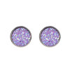 Round matte starry sky, earrings stainless steel, simple and elegant design, with gem, 12mm