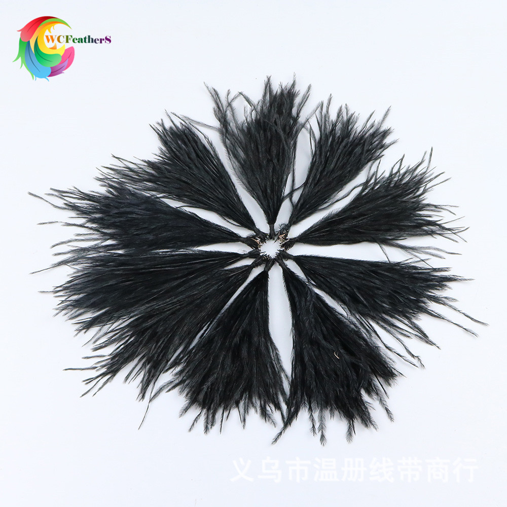温册羽毛厂家现销鸵鸟毛毛丝流苏服装饰品辅料100根一扎流苏装饰