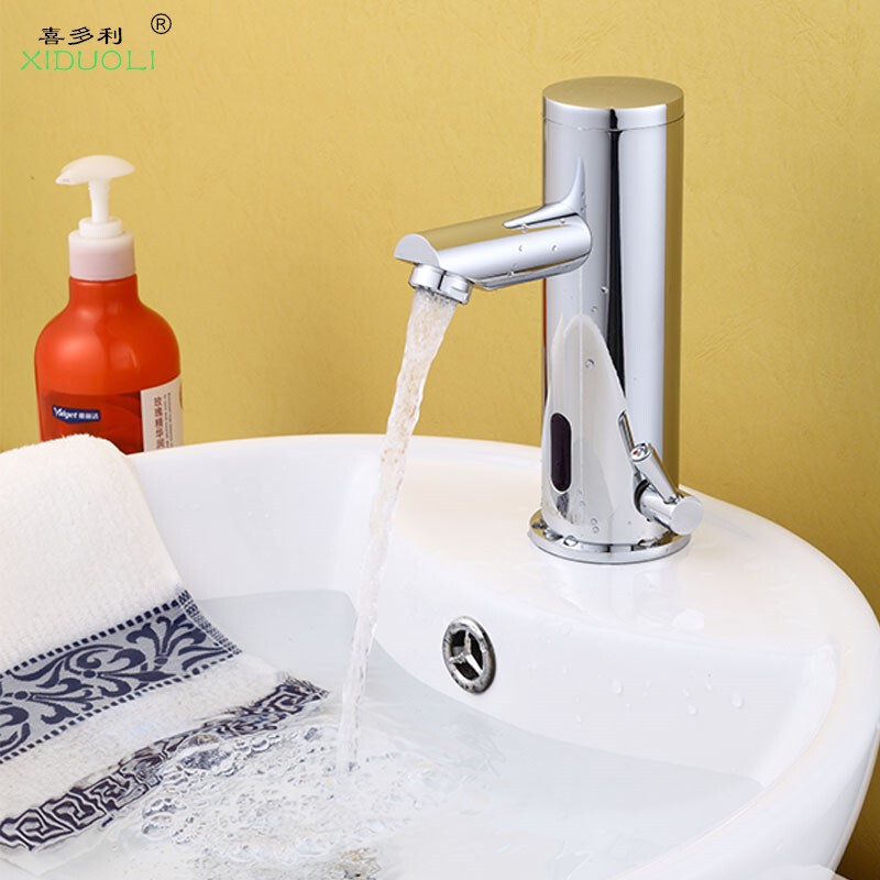 Intelligent induction faucet automatic single cold copper infrared hot and cold faucet manual induction dual-purpose faucet