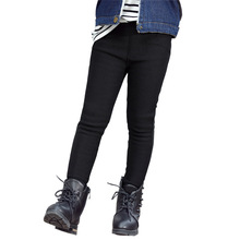 女童打底裤冬季百搭小脚裤韩版儿童铅笔裤 女童加绒加厚仿牛仔裤