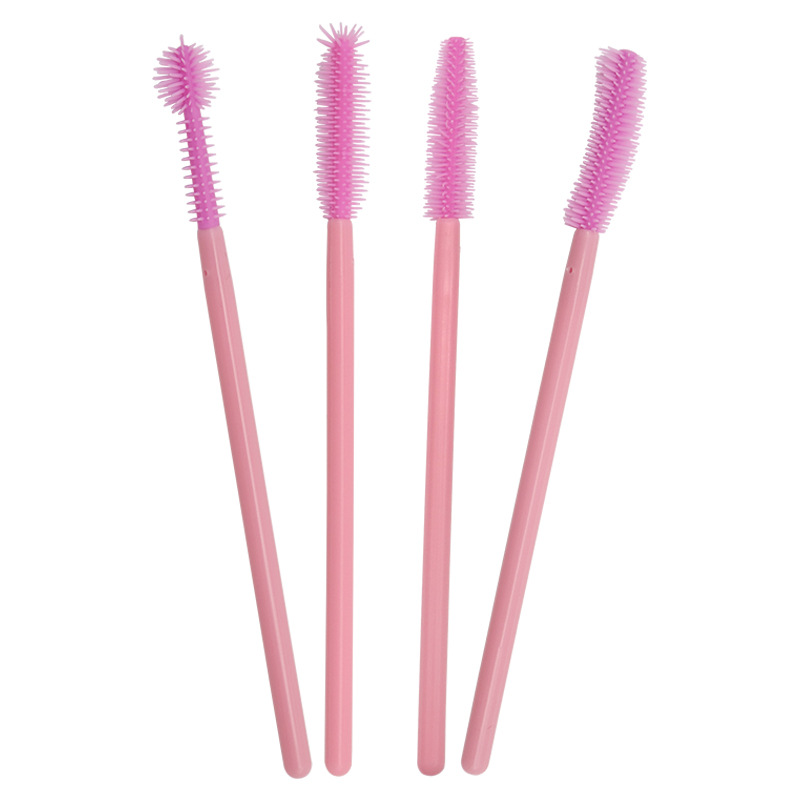 disposable fuchsia silicone brush for eyelashes