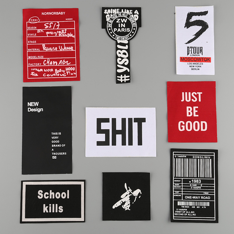 Factory Marketing Fashion Letters Clothing Accessories Clothes Bag Shoes and Hats Patch Twill Cloth Pulp Cloth Label Accessories