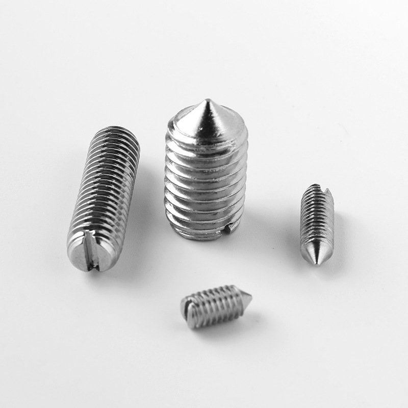 厂家批发一字槽尖端紧定机米螺丝201/304不锈钢无头顶丝螺钉GB71