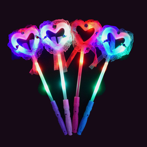 LED variable frequency luminous lollipop fairy stick love flash stick four-section stick sound and light music sword luminous toy