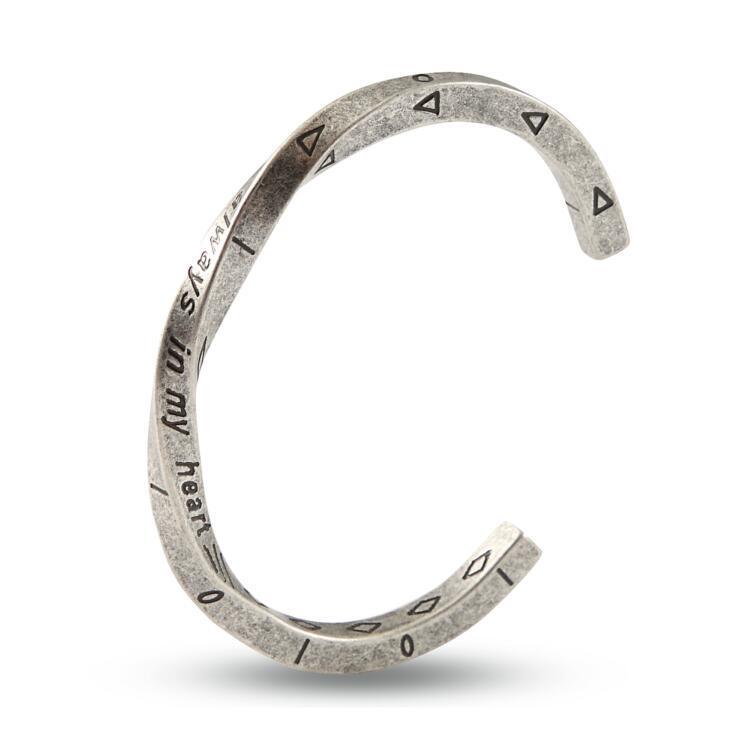 European and American Viking War Bracelet Titanium Steel Bracelet Bracelet Men's Simple Men's and Women's Personality Retro Mobius Open Bracelet European and American Viking War Bracelet Titanium Steel Bracelet Bracelet Men's Simple Men's and Women's Personality Retro Mobius Open Bracelet