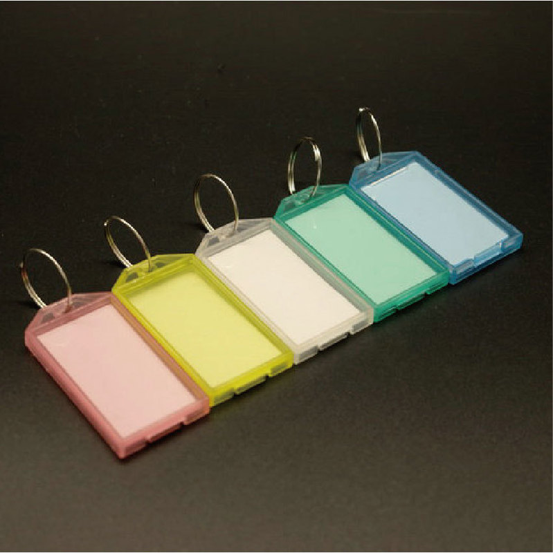 Pp Plastic Transparent Flip Key Tag Classification Label Handwritten Mark Keychain Luggage Tag Hotel Room Tag