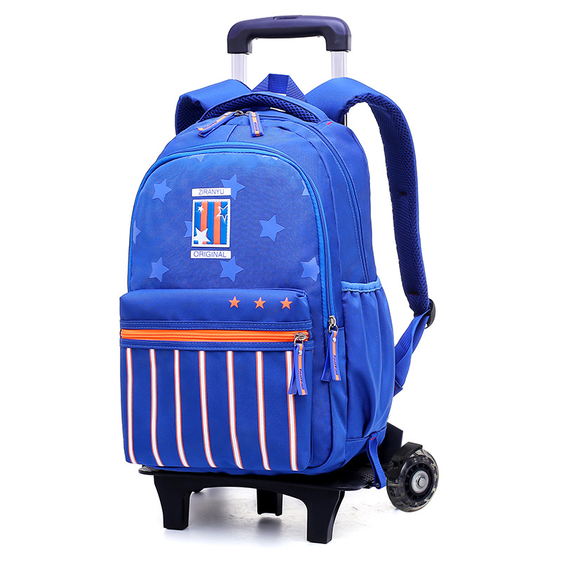 Nuevo estudiante de escuela primaria trolley mochila niños y niñas de seis ruedas escalada de escaleras 4-6 grado mochila desmontable alivio de Carga Protección de la columna vertebral