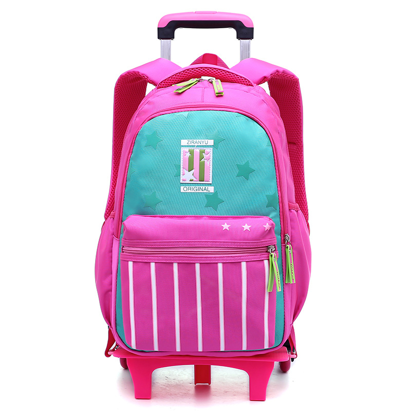 Nuevo estudiante de escuela primaria trolley mochila niños y niñas de seis ruedas escalada de escaleras 4-6 grado mochila desmontable alivio de Carga Protección de la columna vertebral