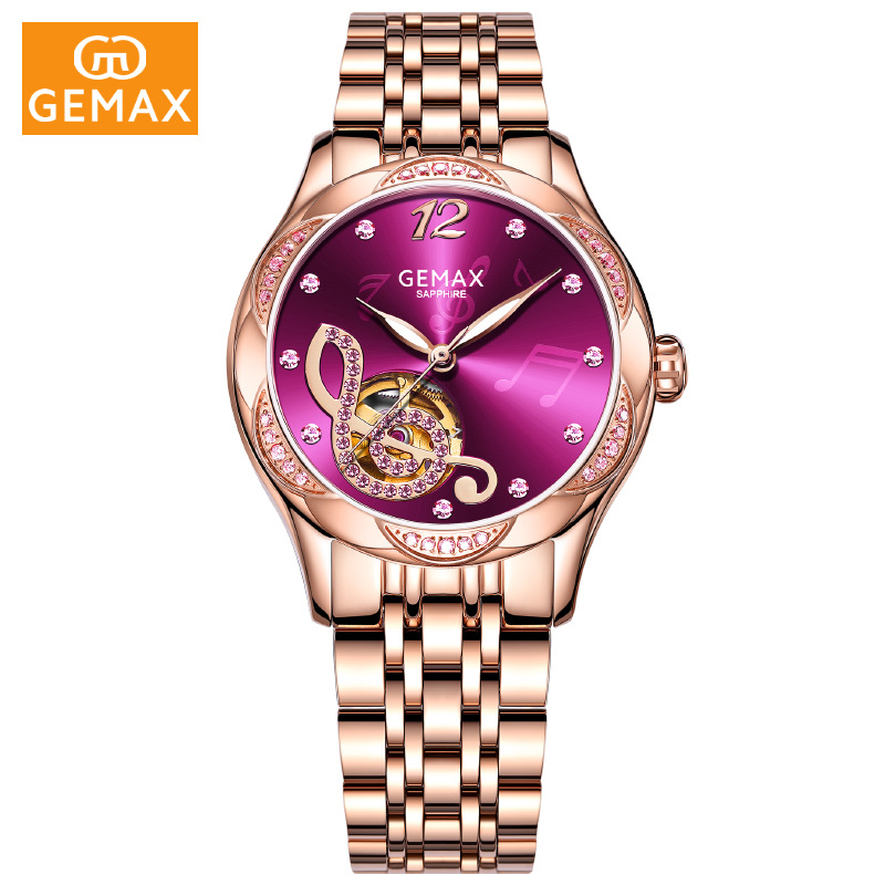 Swiss New High-End Fully Automatic Mechanical Watch, Women's Watch with Steel Strap, Waterproof, Light Luxury, Niche Design