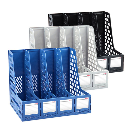 Deli 33777 four-column file frame desktop storage information rack file column file rack file holder stationery wholesale