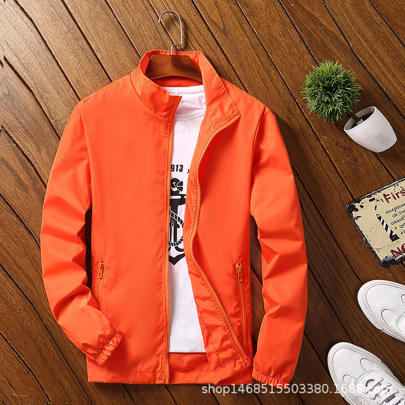 Orange Youth Plus Size Reflective Jacket Men Autumn Winter