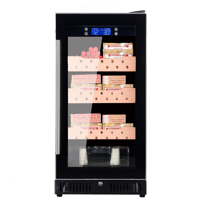 Suministro directo de fábrica 22 gabinete de cigarros temperatura constante y humedad pequeña vitrina hogar puerta de cristal congelador de cigarros gabinete de tabaco