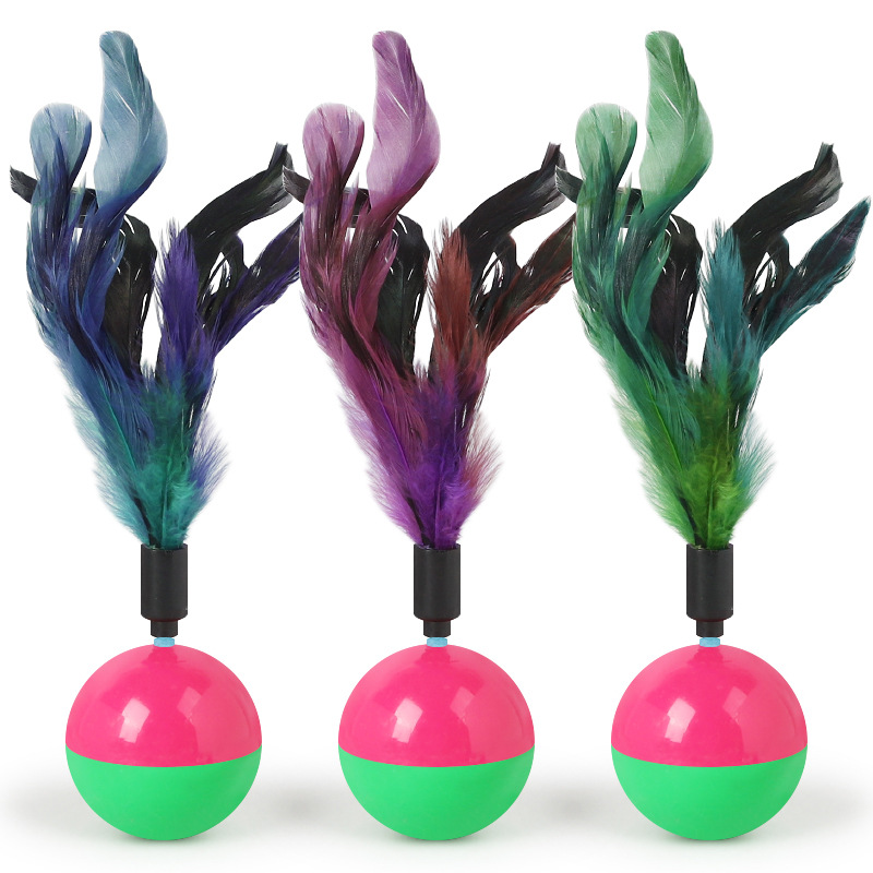 Juguete para mascotas vaso al por mayor Pipi Taobao gato vaso mordedura bádminton plástico pluma gato juguete