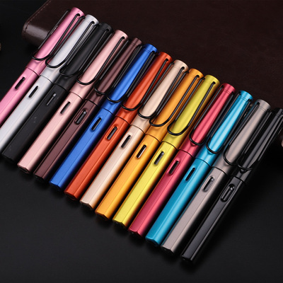 Metal Aluminum pole ink sac Pen advertisement Baozhu pen student Calligraphy practise calligraphy Imprint logo Lettering