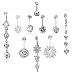 Amazon eBay 10PCS Set of Zirconia Navel Ring Abalone Navel Jewelry Navel Pin Accessory
