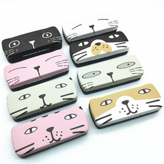 新款學生兒童近視加大框架眼鏡收納盒男女卡通便攜抗壓時尚鐵皮盒