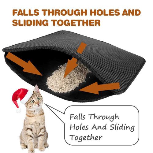 Double-layer filter cat litter mat EVA washable anti-lead cat litter splash pad cat toilet mat large cat litter mat