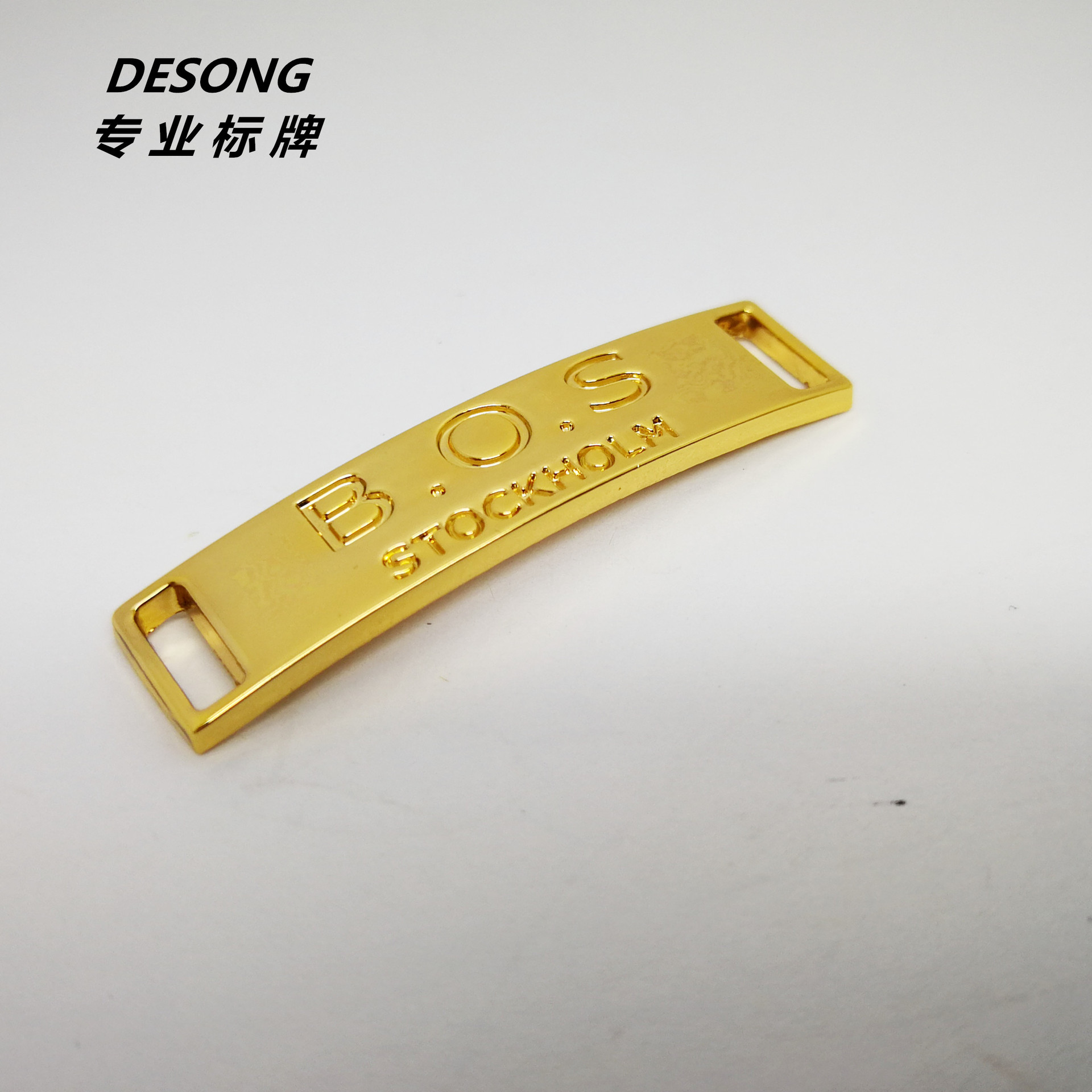 供应金属标牌五金铜牌logo后跟标识牌生产鞋子帮锌合金商标铭牌