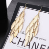 Fashionable metal long earrings with tassels, European style