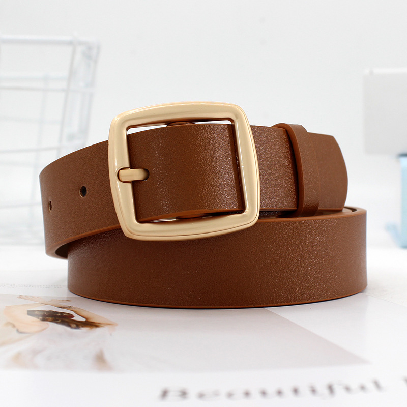 Corea del Sur japonés hebilla retro simple jeans decorativos de las mujeres con elegante estilo BF de moda cinturón ancho entrega de una sola pieza de las mujeres