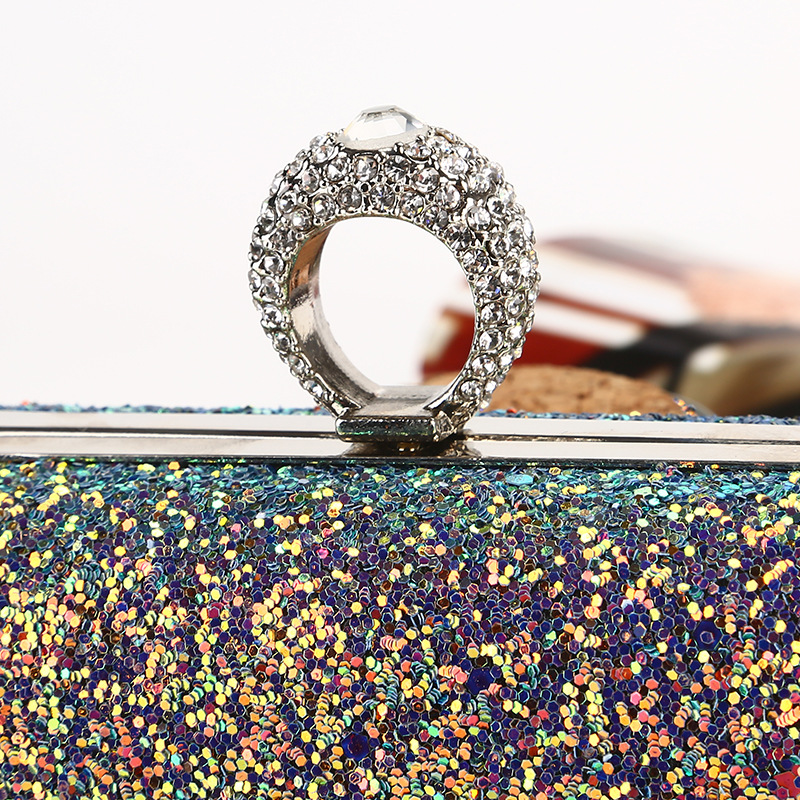 Bolso de noche transfronterizo europeo y americano brillo bolso de noche colorido moda inconformista fiesta cena bolsa de embrague