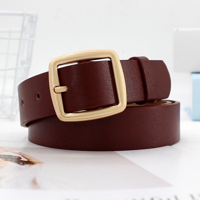 Corea del Sur japonés hebilla retro simple jeans decorativos de las mujeres con elegante estilo BF de moda cinturón ancho entrega de una sola pieza de las mujeres