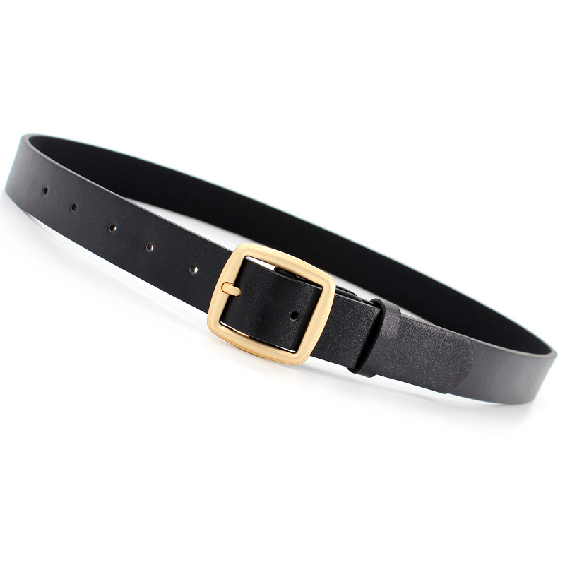 Corea del Sur japonés hebilla retro simple jeans decorativos de las mujeres con elegante estilo BF de moda cinturón ancho entrega de una sola pieza de las mujeres