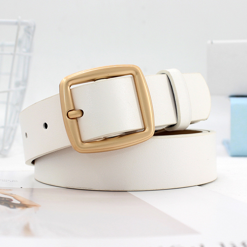 Corea del Sur japonés hebilla retro simple jeans decorativos de las mujeres con elegante estilo BF de moda cinturón ancho entrega de una sola pieza de las mujeres