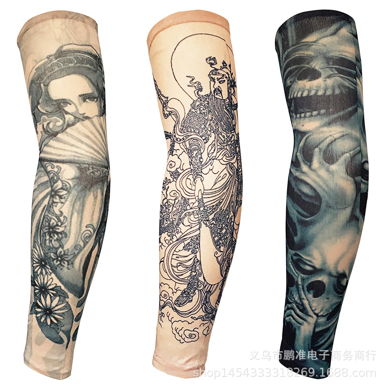 Yiwu sunscreen supplies tattoo sleeves sunscreen ice sleeves anti-ultraviolet tattoo sleeves arm sleeves large flower arms