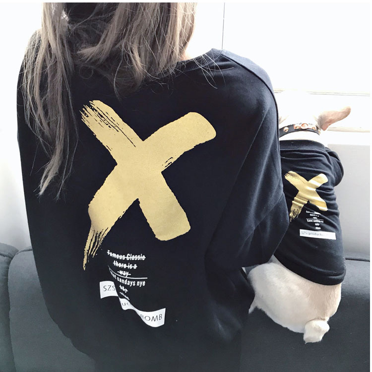 애완동물 의류 제조업체에서 직접 배송하는 봄 가을 신상 트렌디 브랜드 애완동물 가족복, 소형견 고양이 옷, 스웨터