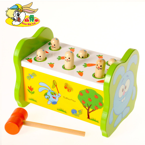 Youdel children's enlightenment early education cartoon cognitive whack-a-mole trailer infant and toddler pulling type knocking pile toy