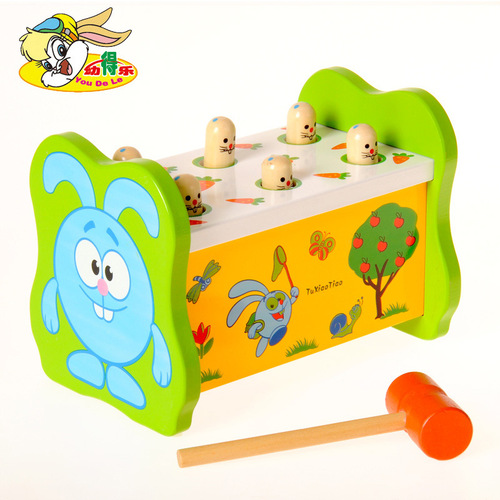 Youdel children's enlightenment early education cartoon cognitive whack-a-mole trailer infant and toddler pulling type knocking pile toy