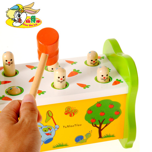Youdel children's enlightenment early education cartoon cognitive whack-a-mole trailer infant and toddler pulling type knocking pile toy