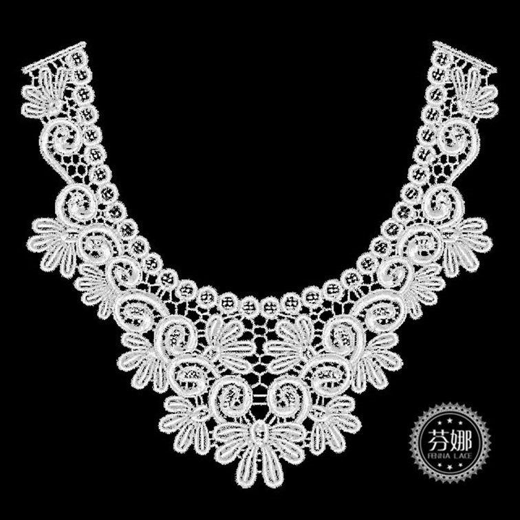 刺绣水溶领花 对花假领 现货水溶花边领花 领花厂家直销