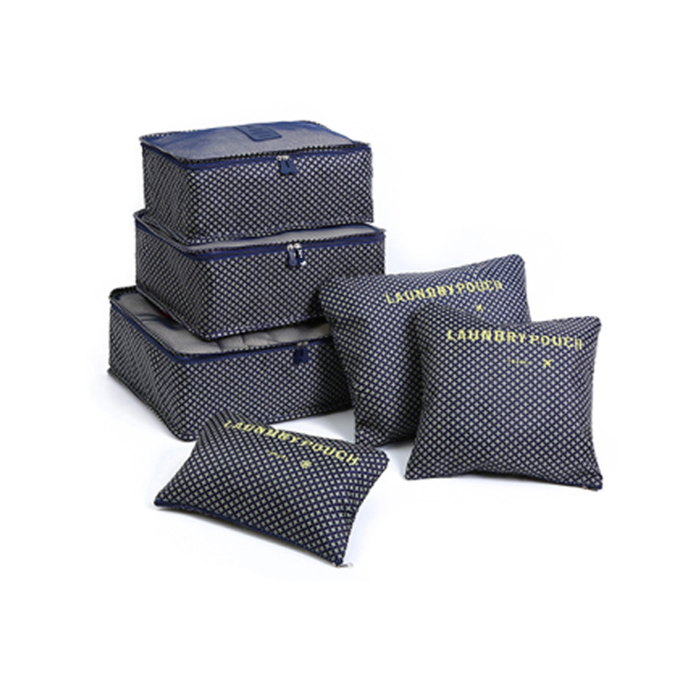 Nuevo impreso bolsa de almacenamiento de viaje traje de seis 6 piezas bolsa de organización de ropa de viaje bolsa de almacenamiento de ropa impermeable