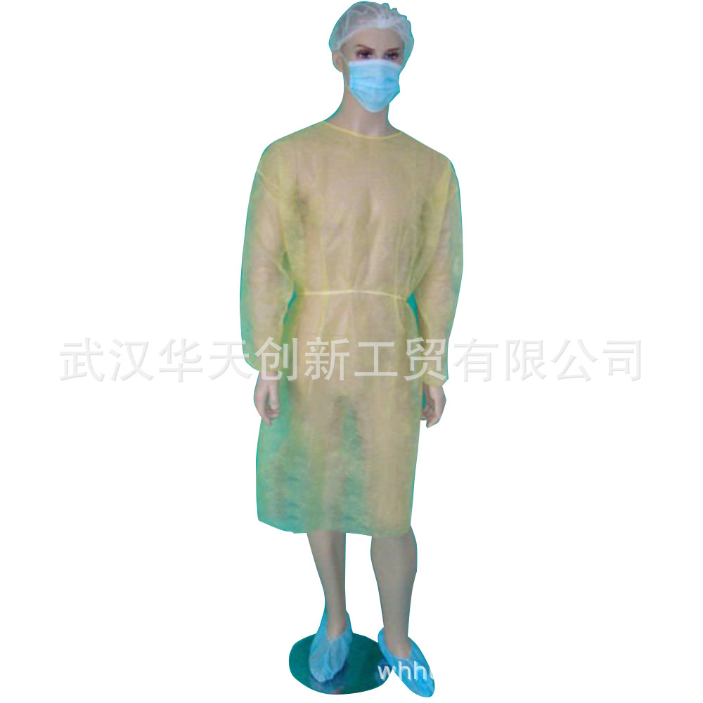 源头一次性无袖围裙CPE袍拇指扣工作服塑料反穿手术衣美发隔离Z