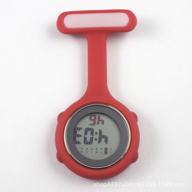 Digital silicona mudo electrónica luminosa enfermera reloj al por mayor estudiante portátil médico pin enfermera reloj al por mayor
