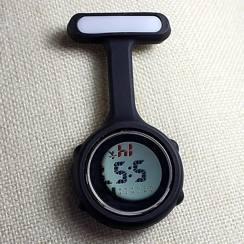 Digital silicona mudo electrónica luminosa enfermera reloj al por mayor estudiante portátil médico pin enfermera reloj al por mayor