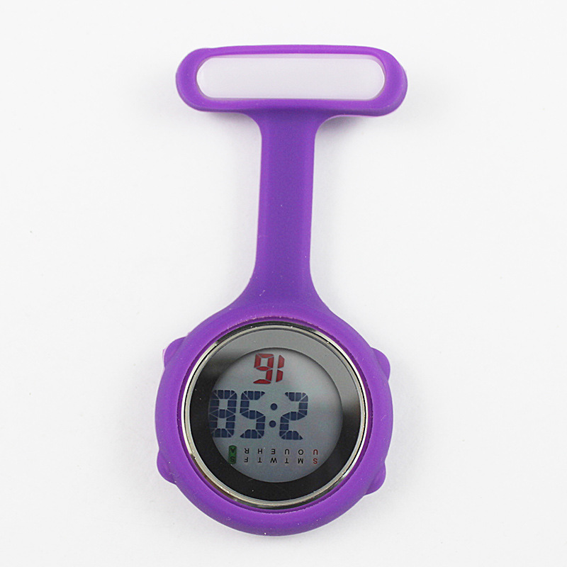 Digital silicona mudo electrónica luminosa enfermera reloj al por mayor estudiante portátil médico pin enfermera reloj al por mayor
