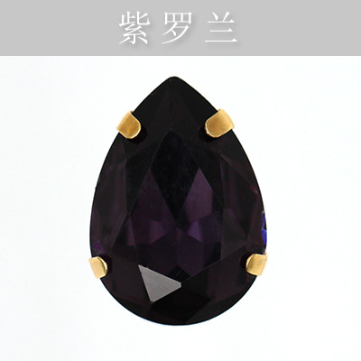 Suministro directo de agua con fondo de oro, gota de agua, cristal, diamante, vestido de novia, accesorios de joyería de cristal, accesorios, gota de agua multicolor, diamante de garra