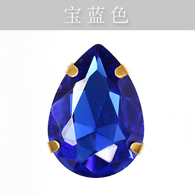 Suministro directo de agua con fondo de oro, gota de agua, cristal, diamante, vestido de novia, accesorios de joyería de cristal, accesorios, gota de agua multicolor, diamante de garra