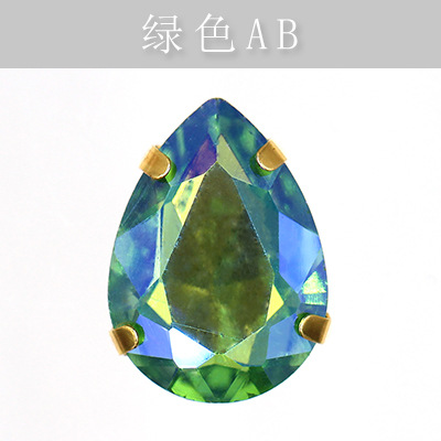 Suministro directo de agua con fondo de oro, gota de agua, cristal, diamante, vestido de novia, accesorios de joyería de cristal, accesorios, gota de agua multicolor, diamante de garra