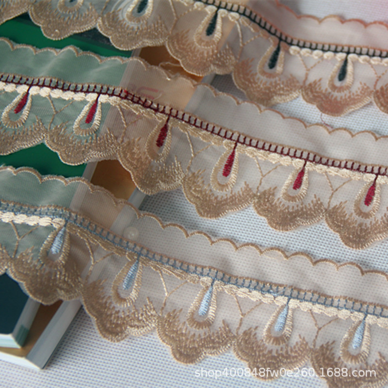 五彩18003弹力蕾丝花边 窗帘刺绣花边水溶蕾丝花边婚纱花边