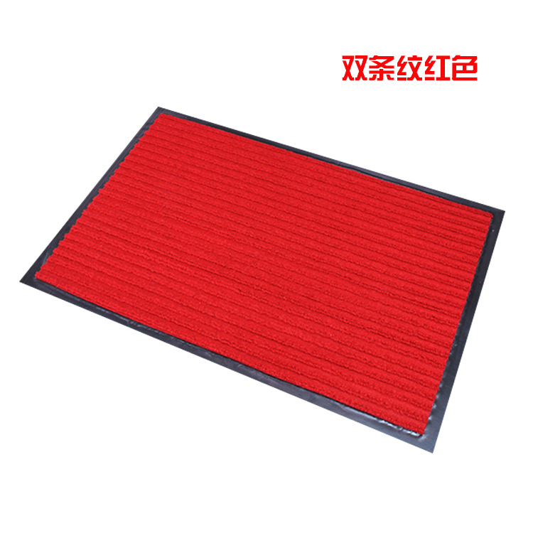 Alfombra roja antideslizante PVC piso estera hogar doble rayas cocina pasillo puerta estera absorbente espesado baño piso estera