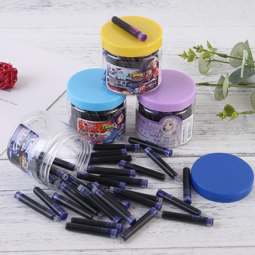 Factory wholesale steel pen cases for students, blue replaceable ink, creative cartoon stationery supplies, prizes and gifts