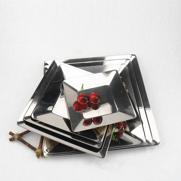 Stainless steel square fruit plate water plate dessert confession…